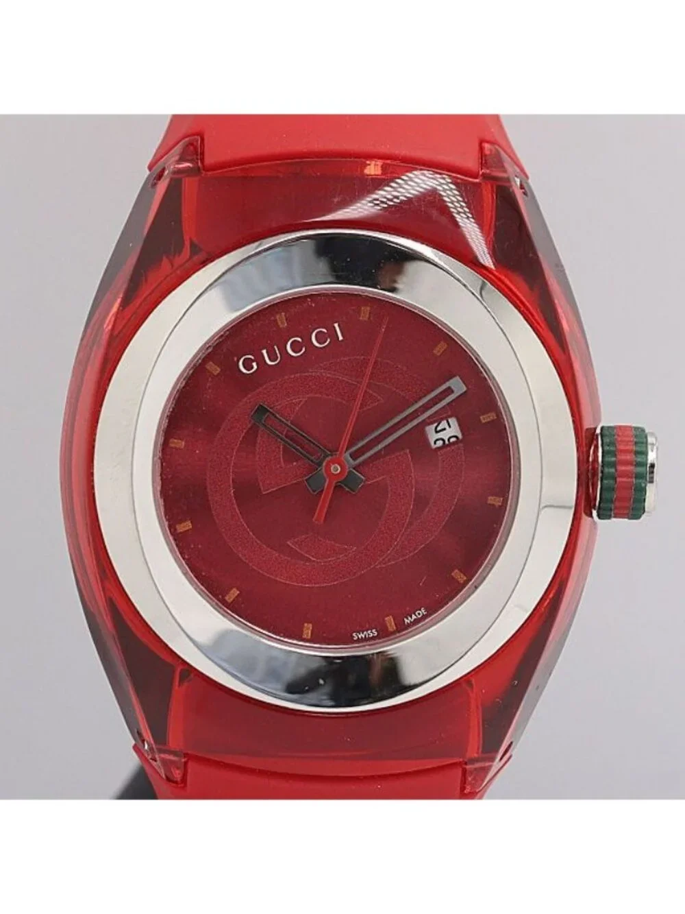 Gucci Boxed 137.3 Quartz Red Dial Date Watch